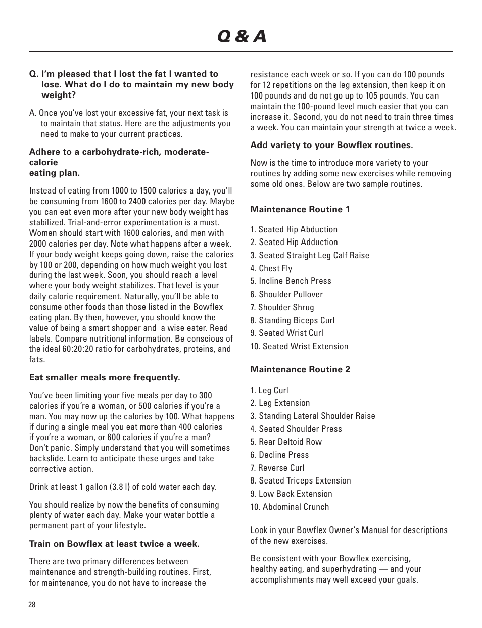 Q & a | Bowflex Elite™ Plus home gym User Manual | Page 52 / 94