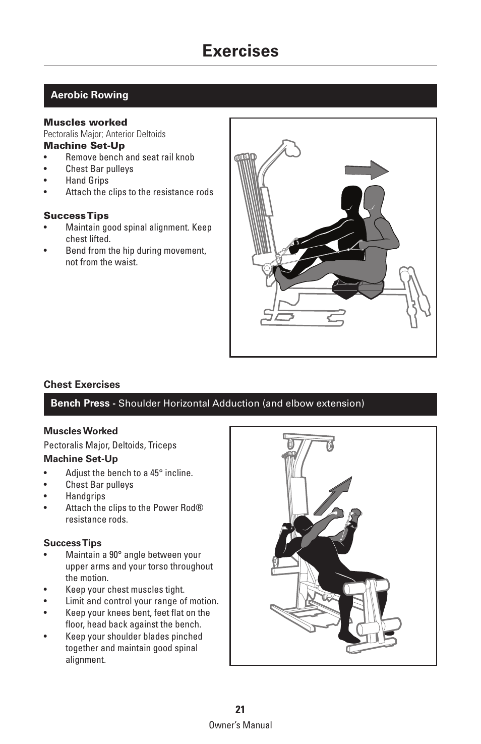 Exercises | Bowflex Classic Home Gym User Manual | Page 21 / 36