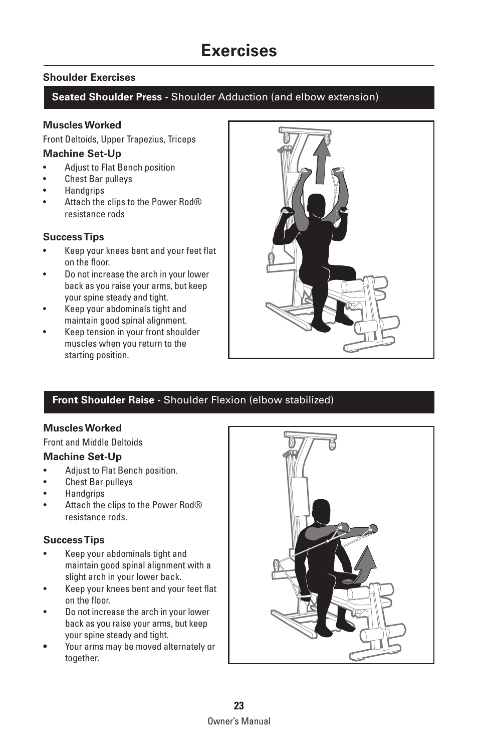 Exercises | Bowflex Classic Home Gym User Manual | Page 23 / 36