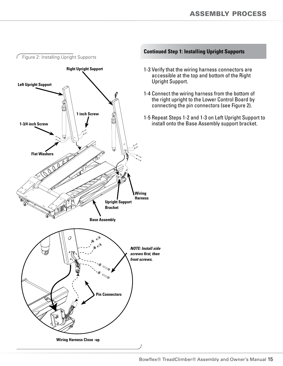 Assembly process | Bowflex TC5300 User Manual | Page 19 / 76
