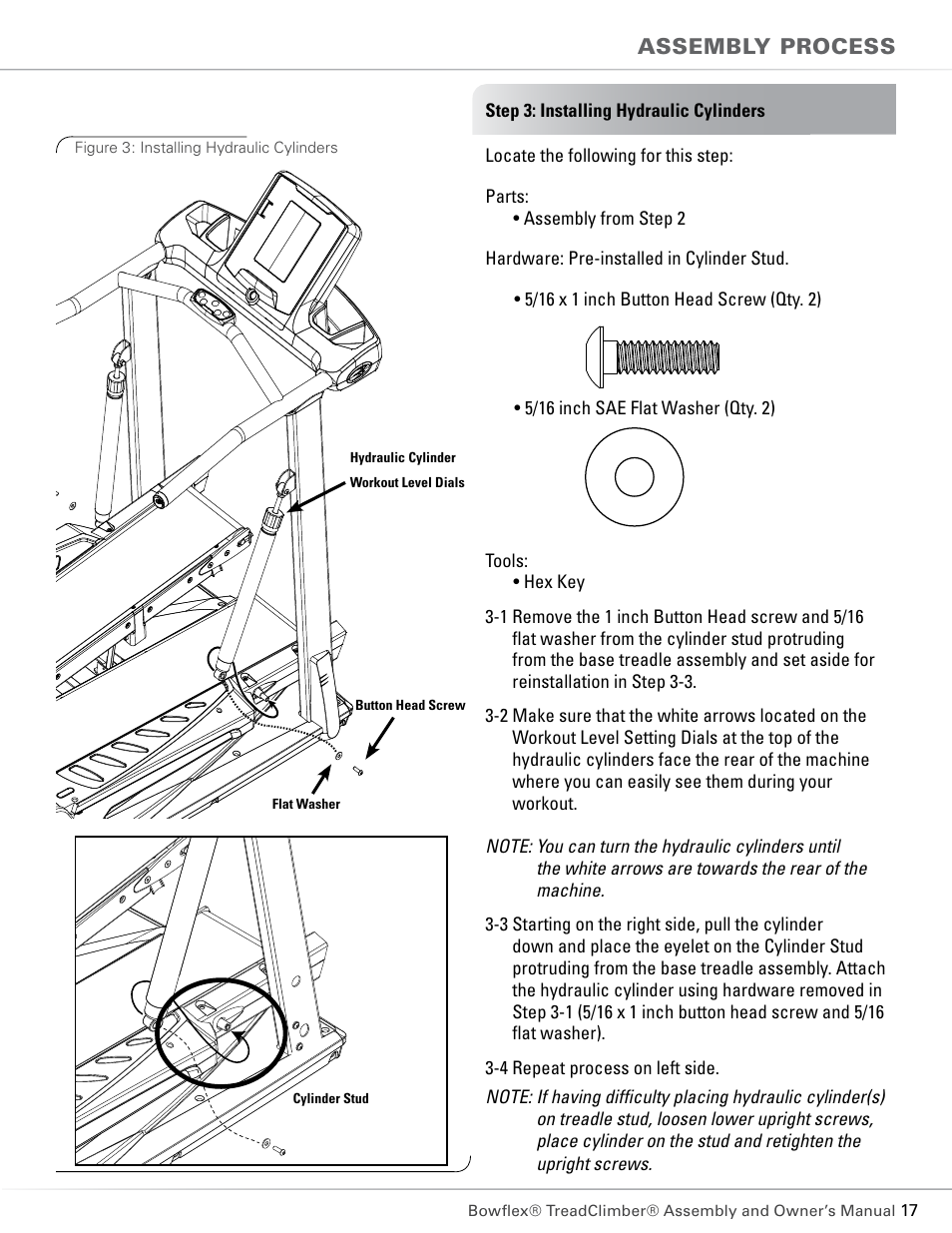 Assembly process | Bowflex TC5300 User Manual | Page 21 / 76