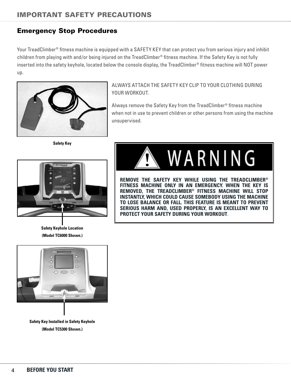 Bowflex TC5300 User Manual | Page 8 / 76