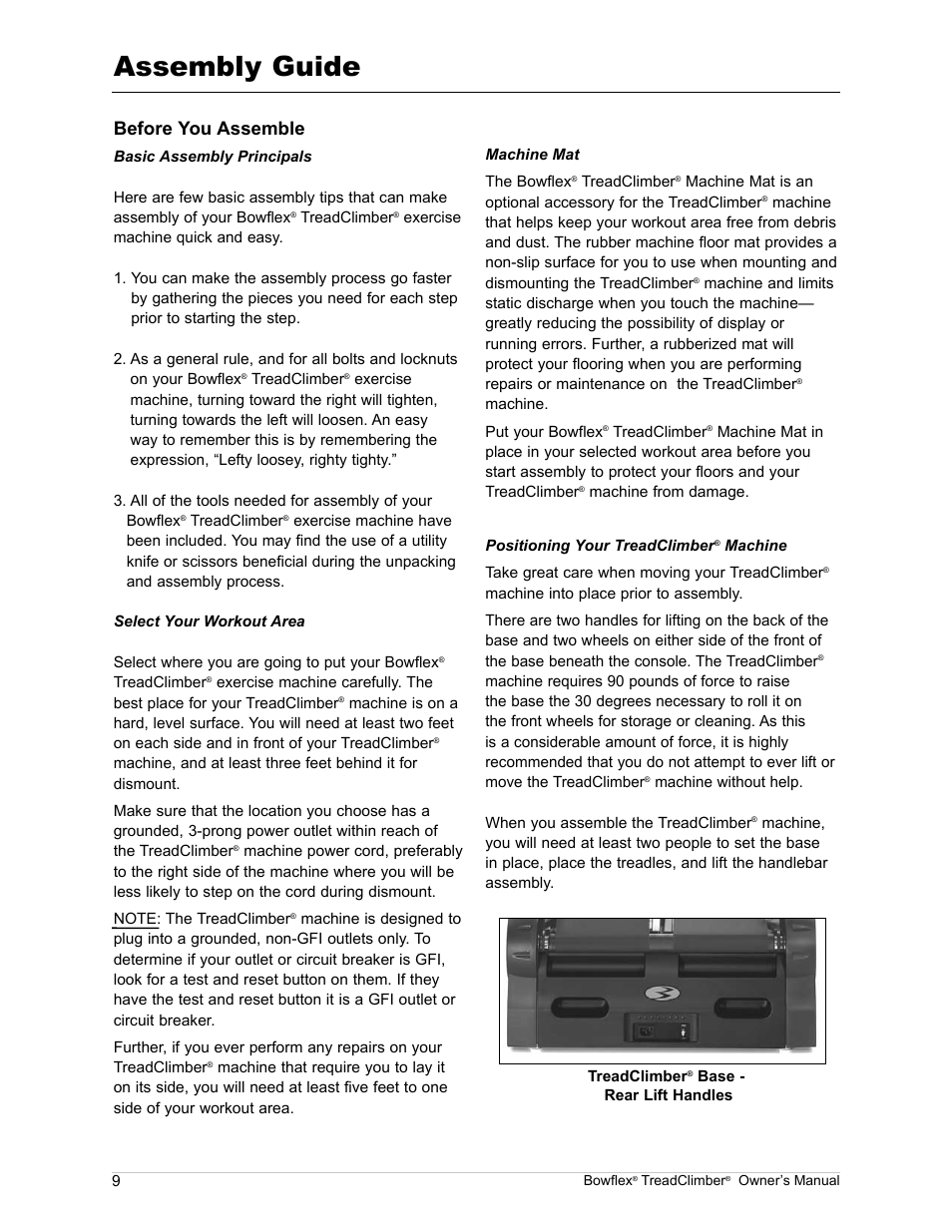 Assembly guide, Before you assemble | Bowflex TreadClimber TC5000 User Manual | Page 12 / 69
