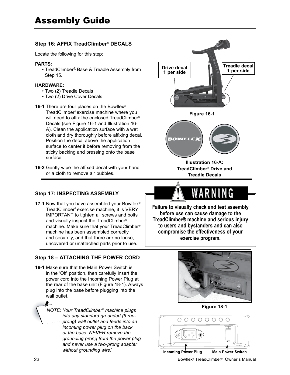 Assembly guide | Bowflex TreadClimber TC5000 User Manual | Page 26 / 69