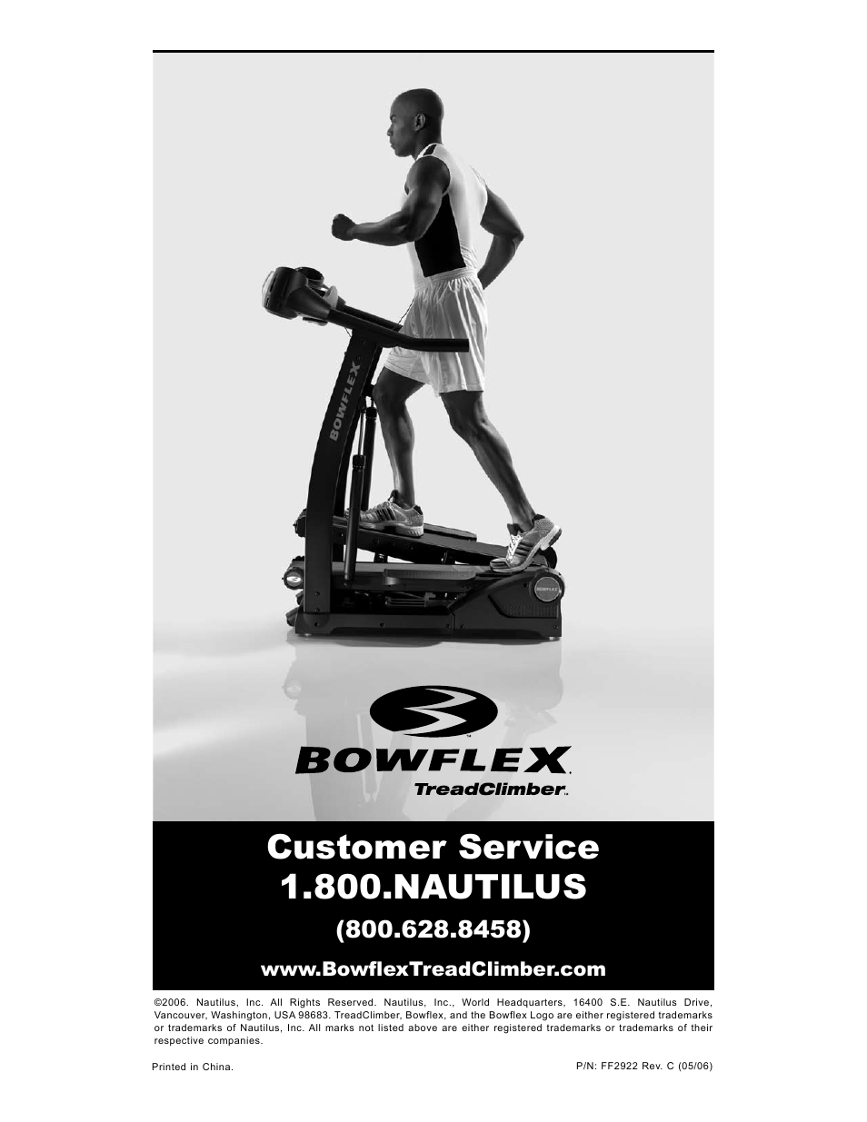 Customer service 1.800.nautilus | Bowflex TreadClimber TC5000 User Manual | Page 69 / 69