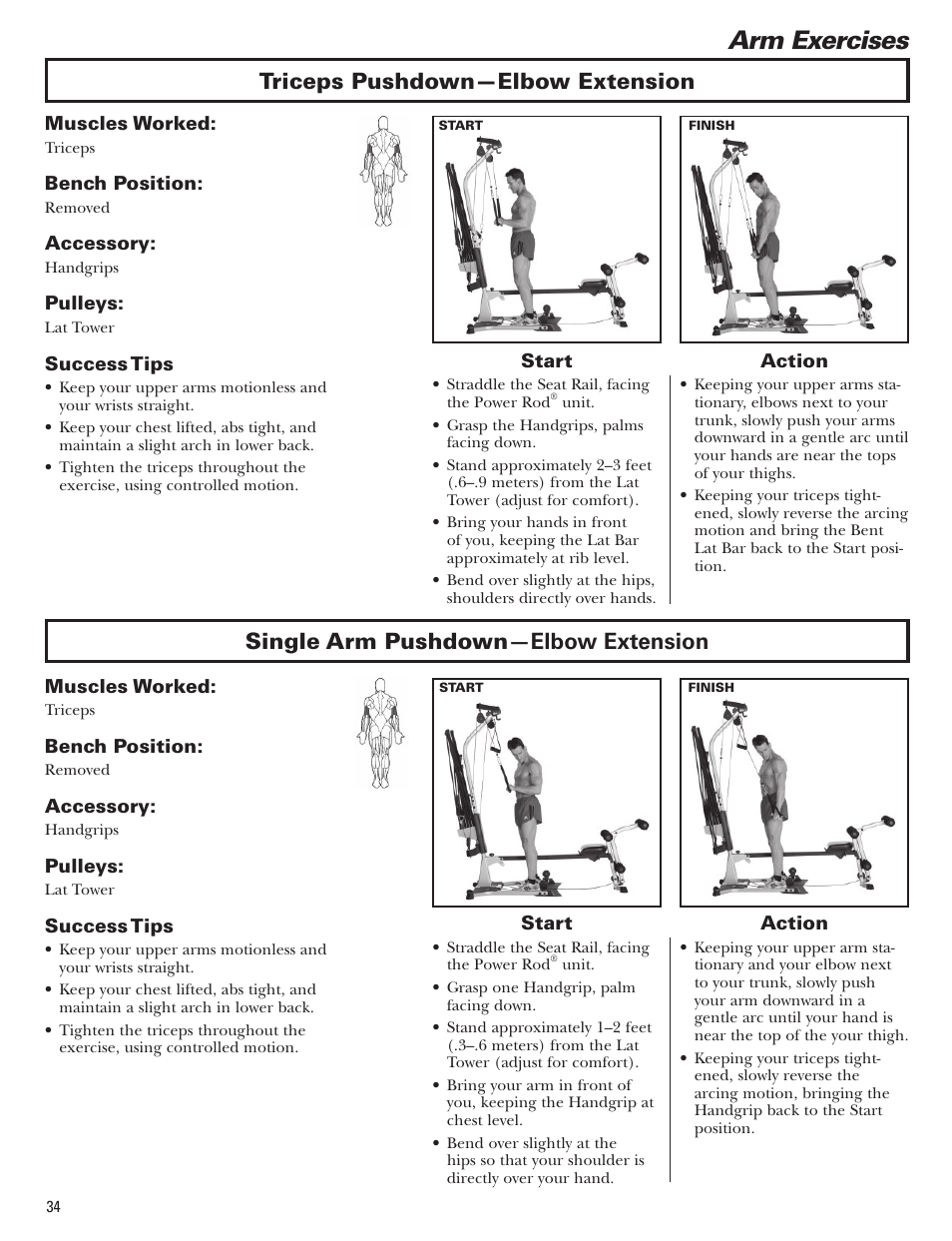 Arm exercises | Bowflex Blaze Home Gym User Manual | Page 34 / 80