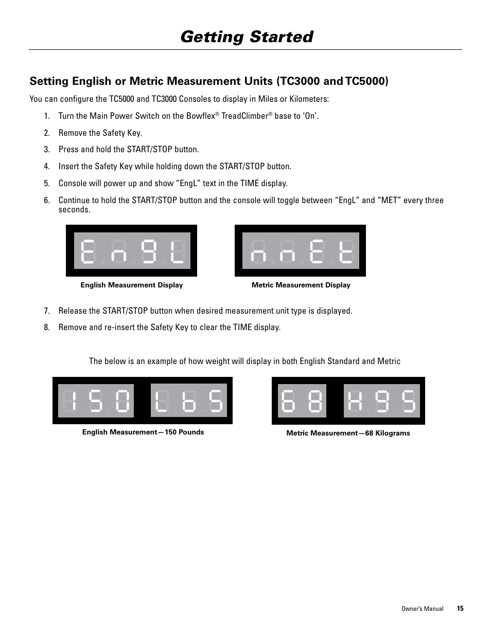Getting started | Bowflex TreadClimber 5000 User Manual | Page 19 / 44