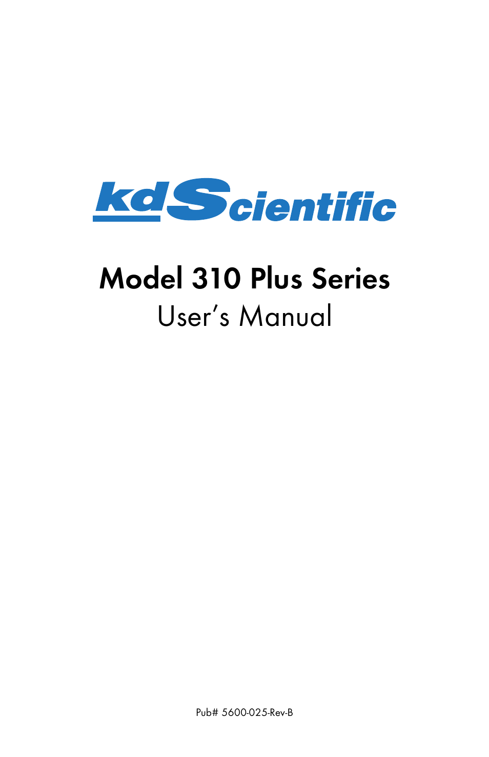 KD Scientific 310 User Manual | 14 pages