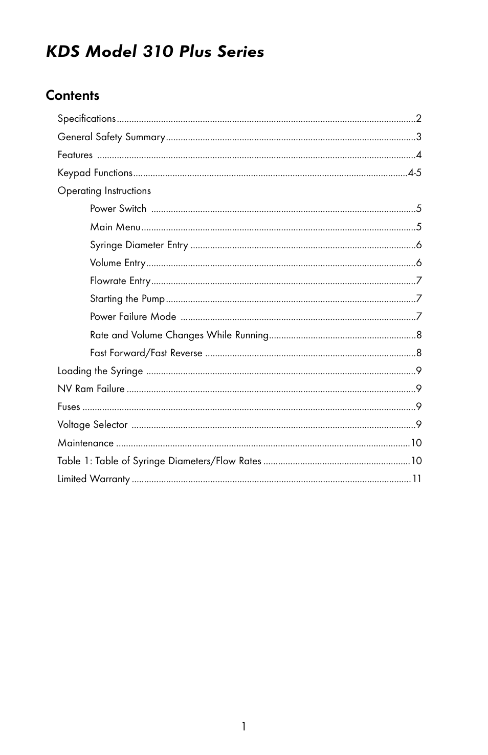 KD Scientific 310 User Manual | Page 3 / 14