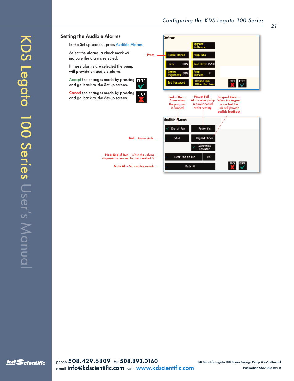 KD Scientific Legato 100 Series User Manual | Page 21 / 71