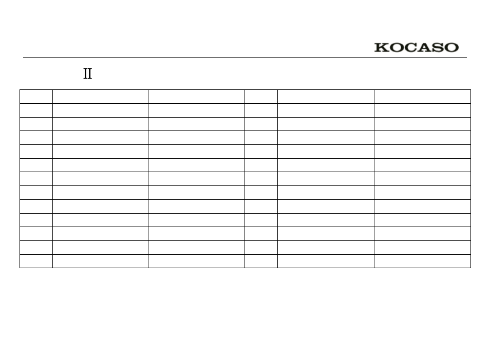Appendix Ⅱ 3g support list | KOCASO M1052 User Manual | Page 20 / 21