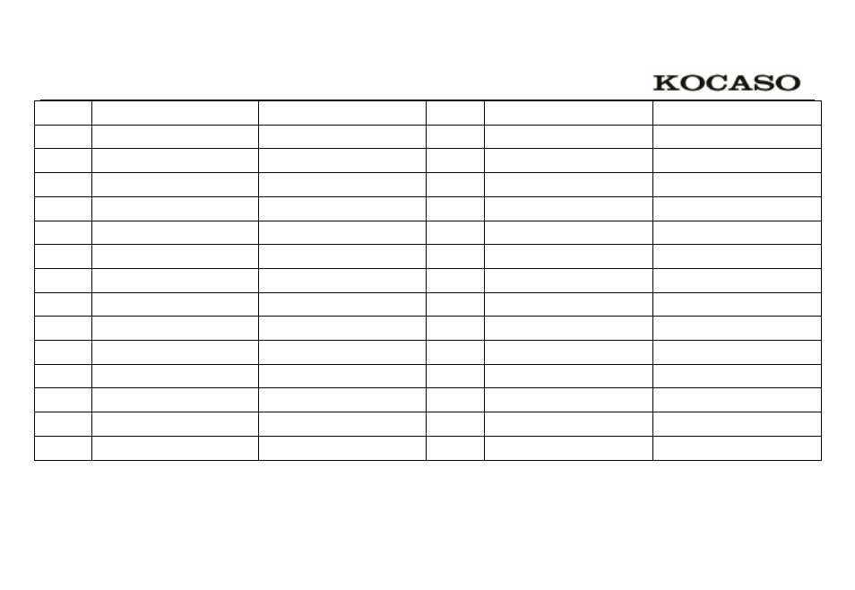 KOCASO M1052 User Manual | Page 21 / 21