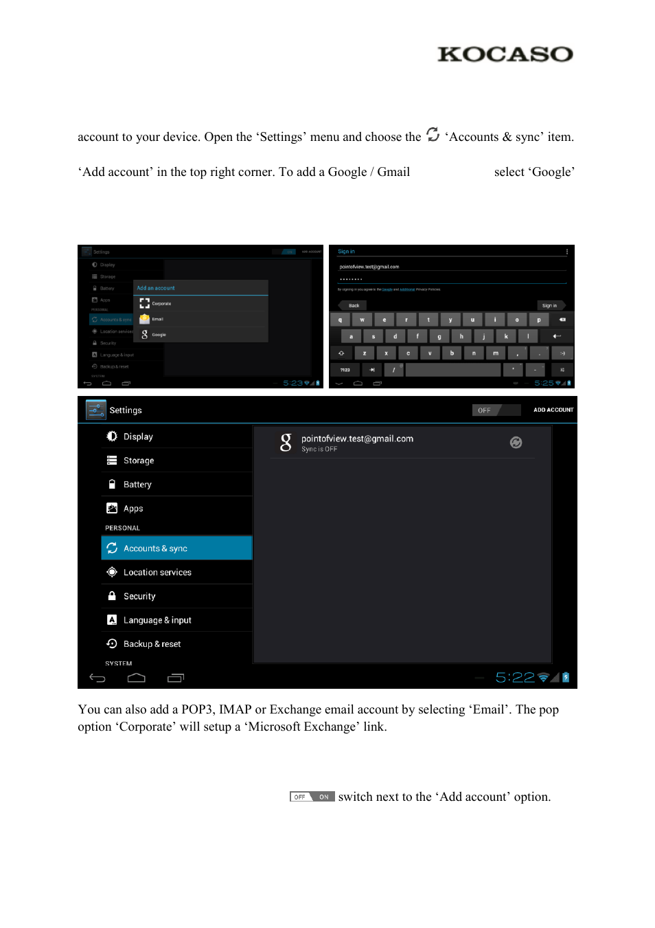 4 add an account | KOCASO M1063 User Manual | Page 8 / 13