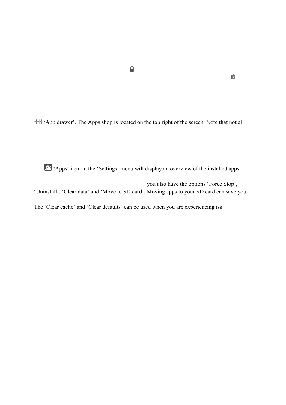 0 general operation, 1 battery status / charging your tablet, 2 installing apps | 3 administer / remove apps | KOCASO M1070 User Manual | Page 7 / 14