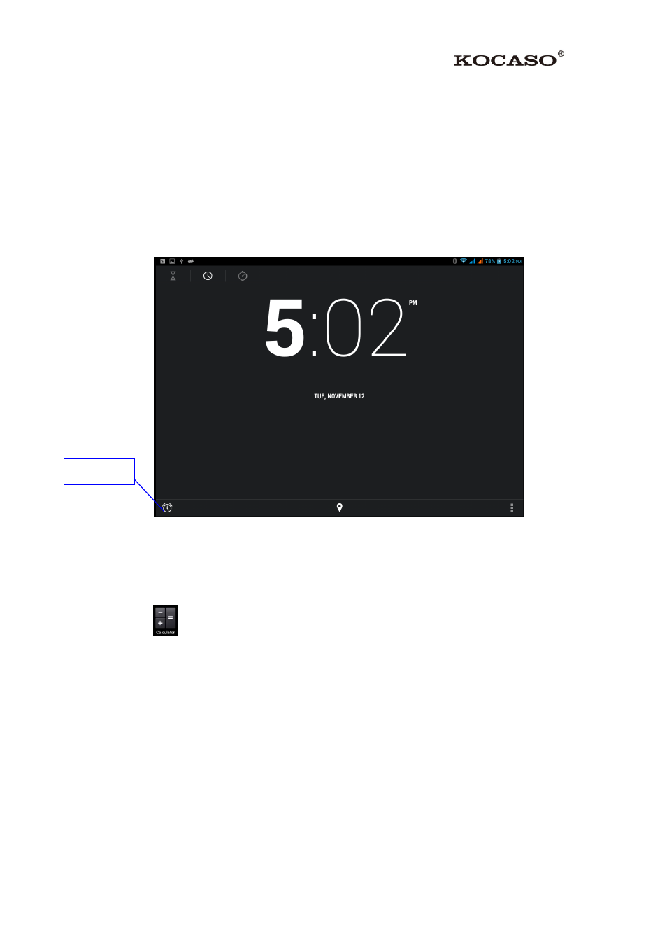 8 other application procedures, 1 clock, 2 calculator | KOCASO M6200 User Manual | Page 56 / 61