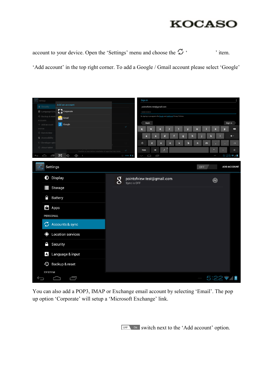 4 add an account | KOCASO M770 User Manual | Page 8 / 14