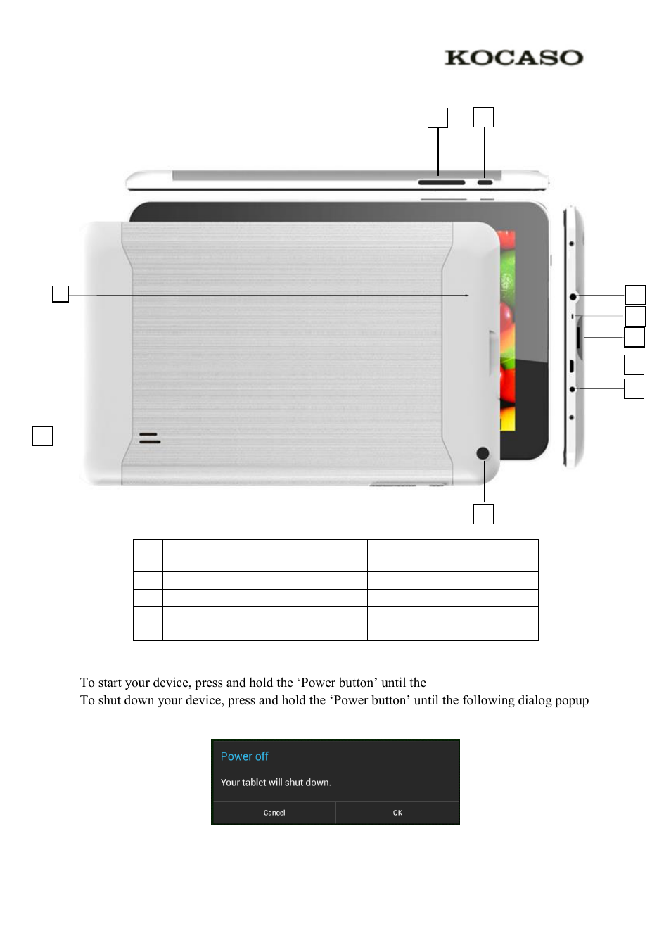 1 product basics, 1 buttons and connections, 2 start up and shut down | KOCASO M9200 User Manual | Page 3 / 13