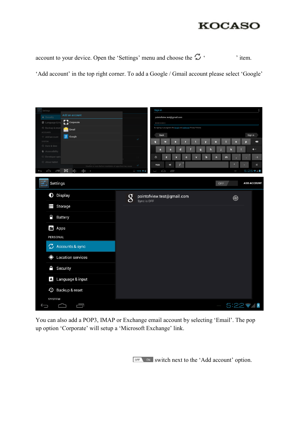 4 add an account | KOCASO M9200 User Manual | Page 8 / 13
