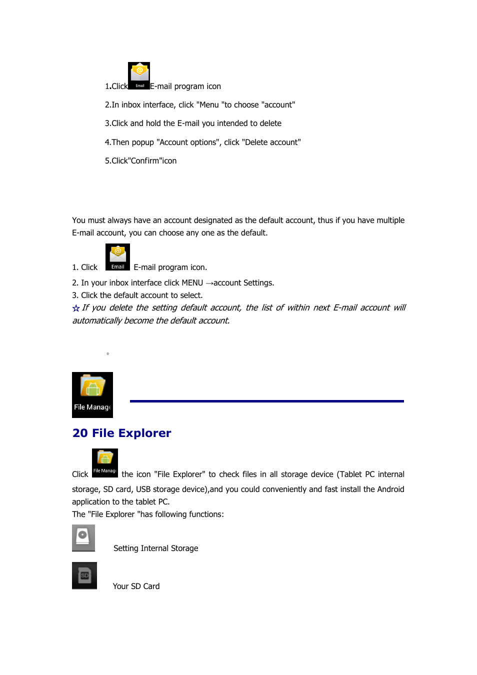 File browser, 20 file explorer | KOCASO NB1016 User Manual | Page 19 / 27