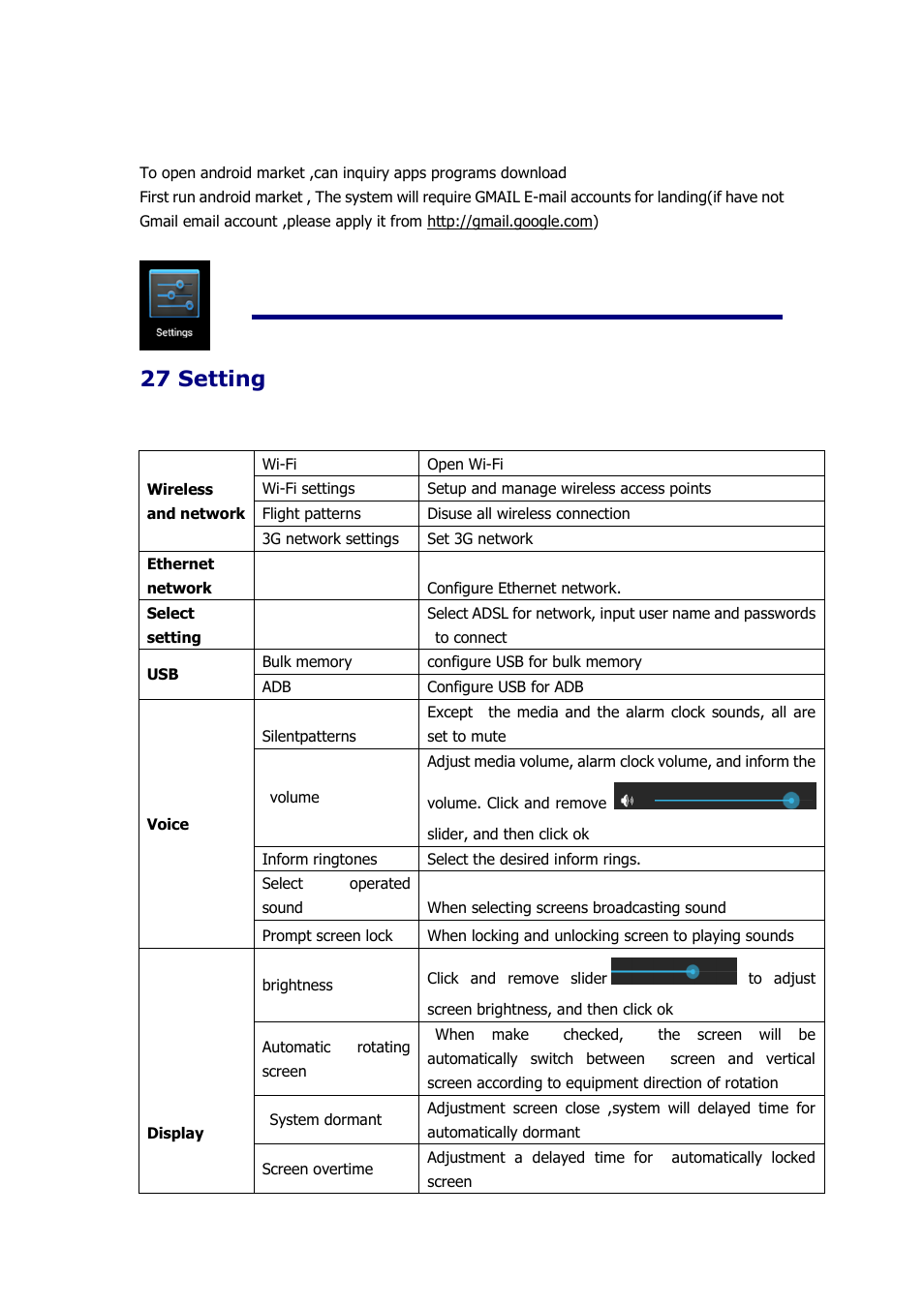 Settings, 27 setting | KOCASO NB1016 User Manual | Page 25 / 27