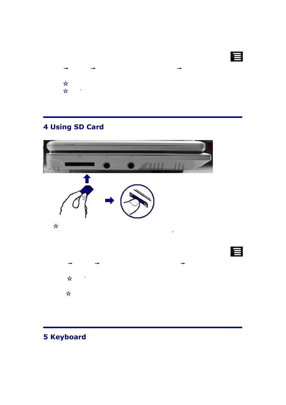 4 using microsd card, 5 keyboard, 4 using sd card | KOCASO NB716 User Manual | Page 5 / 31