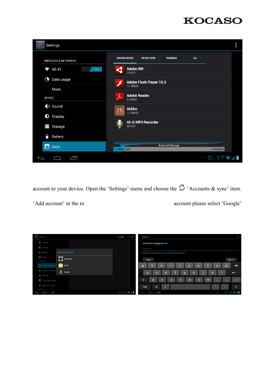 4 add an account | KOCASO SX9730 User Manual | Page 8 / 15