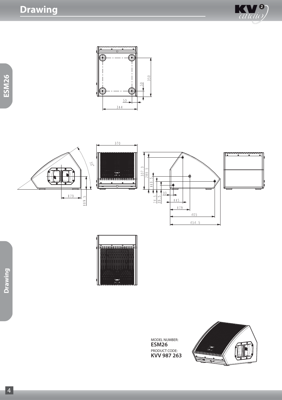 Drawing, Esm26 | KV2 Audio ESM12 User Guide User Manual | Page 4 / 12