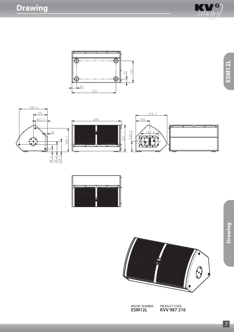 Drawing, Esm12l | KV2 Audio ESM12 User Guide User Manual | Page 7 / 12