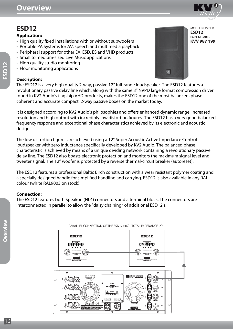 Overview, Esd12, Overview 16 | KV2 Audio ESD15 User Manual | Page 16 / 28