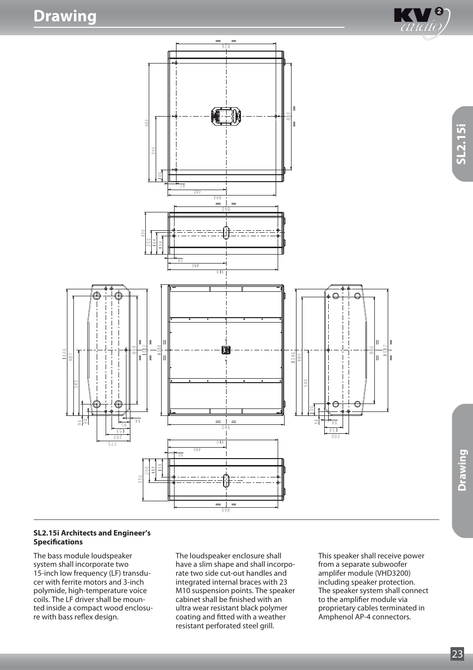 Drawing, Sl2.15i | KV2 Audio SL2.15 User Manual | Page 23 / 28