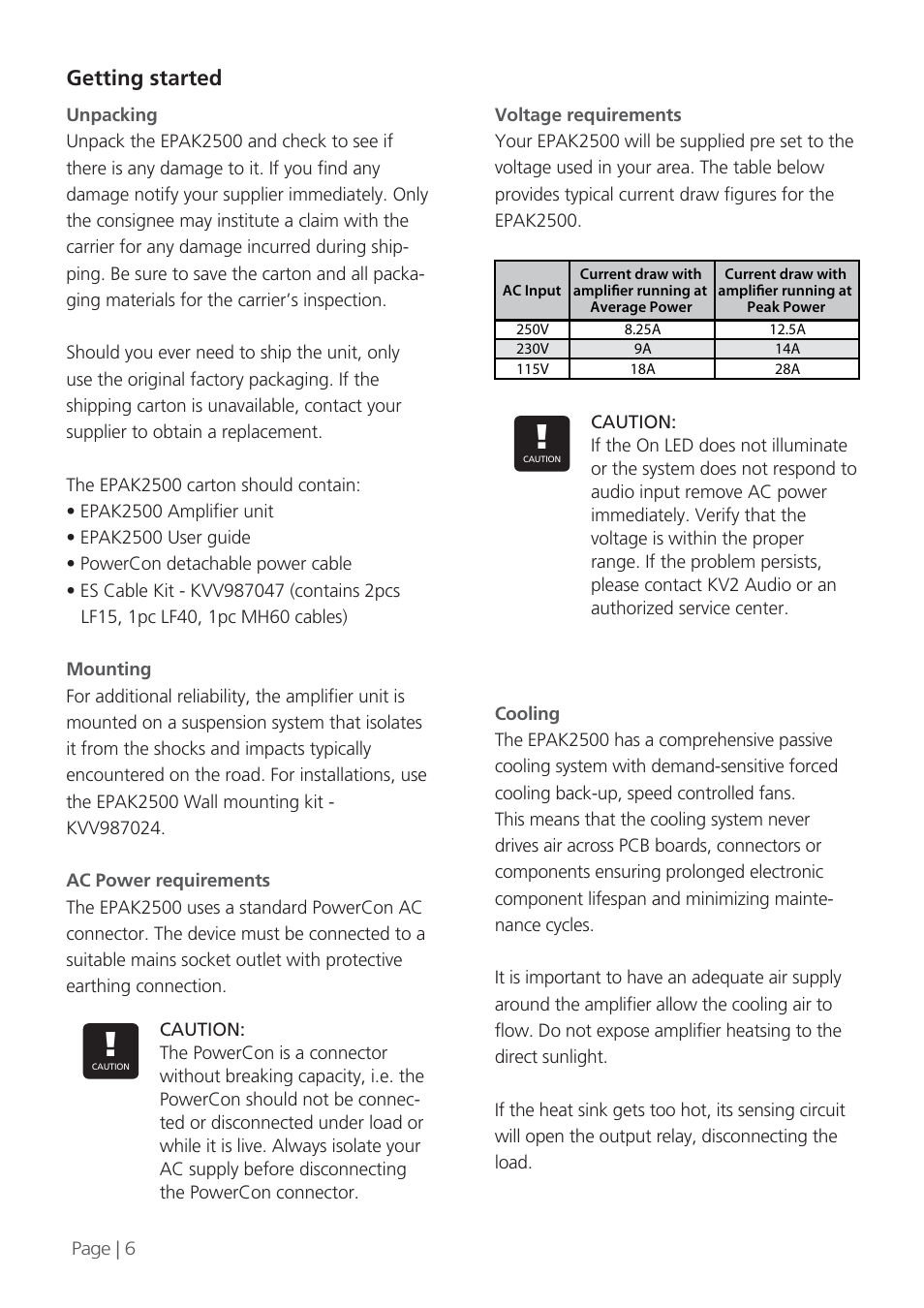 Getting started | KV2 Audio EPAK2500 User Manual | Page 6 / 16