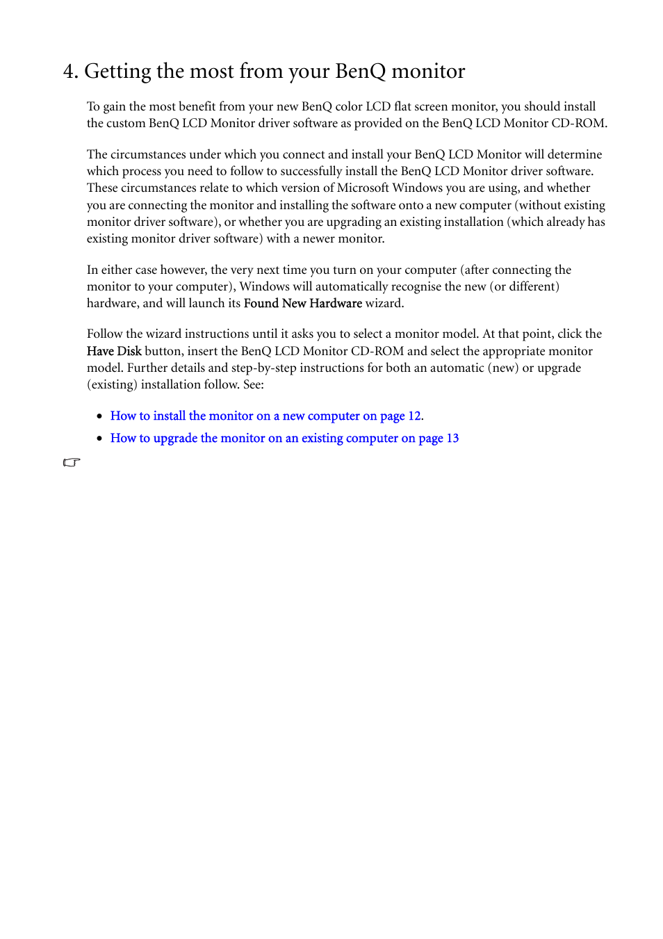 Getting the most from your benq monitor | BenQ G2000WA User Manual | Page 11 / 31