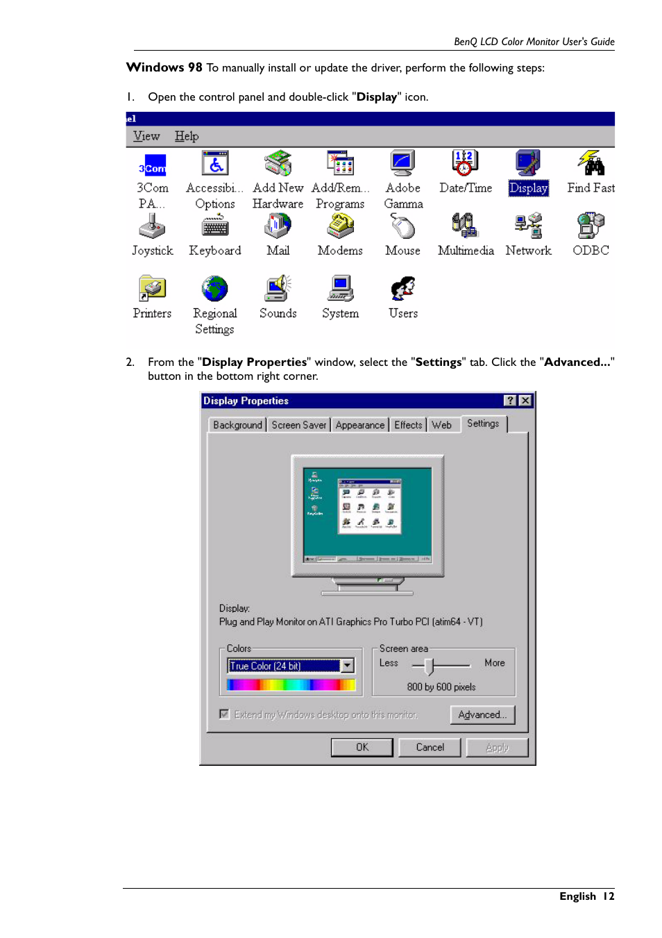 BenQ FP791 User Manual | Page 13 / 53