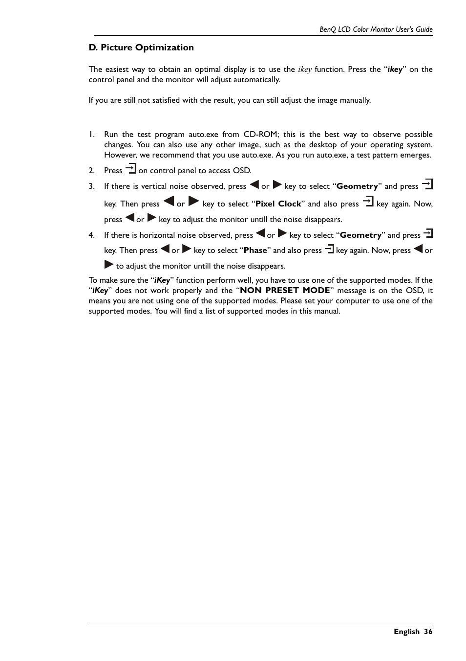 D. picture optimization | BenQ FP791 User Manual | Page 37 / 53