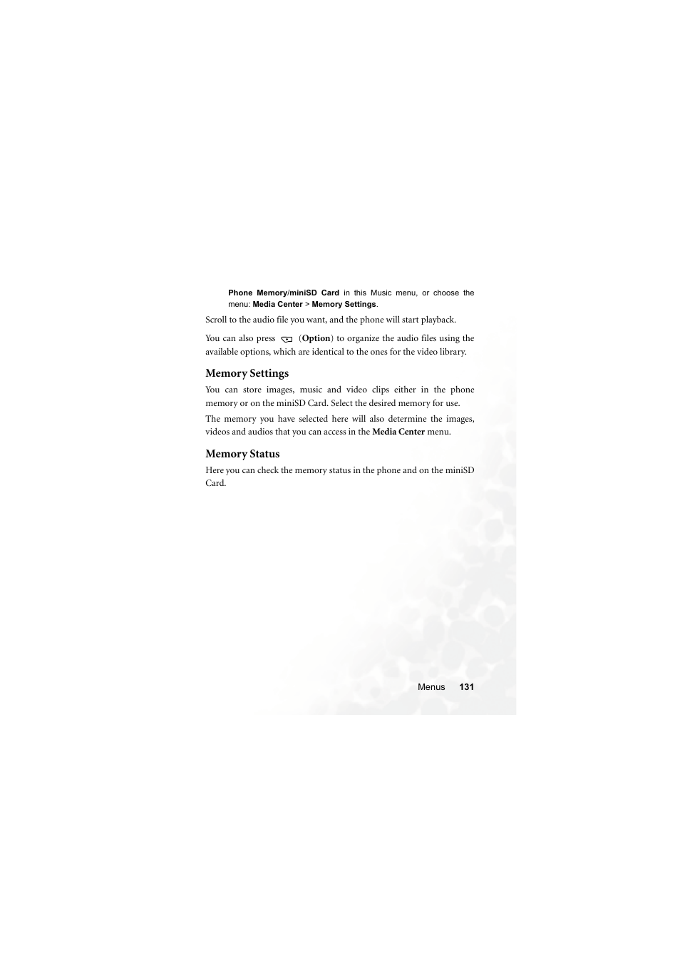 Memory settings, Memory status, Memory settings memory status | BenQ S700 User Manual | Page 147 / 202
