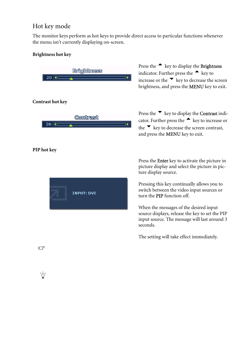 Hot key mode | BenQ FP241W User Manual | Page 29 / 46