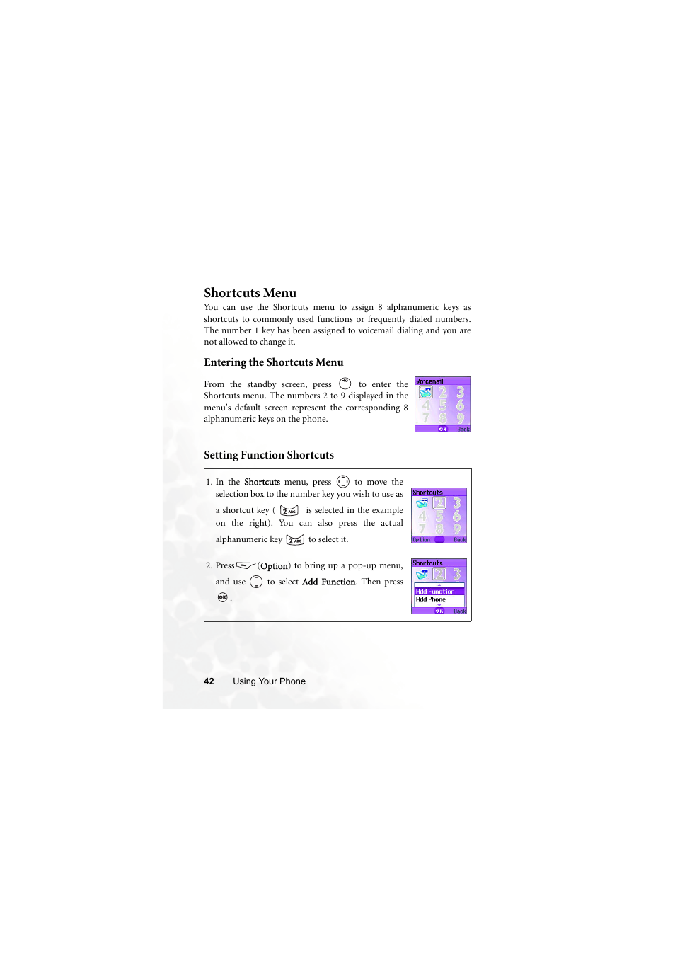 Shortcuts menu, Setting function shortcuts | BenQ M300 User Manual | Page 56 / 138