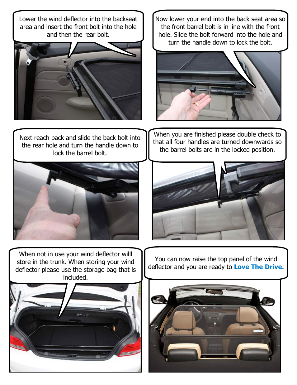 Love The Drive BMW Windstop 1 Series (E88) 128i, 135i 2007 to 2013 User Manual | Page 2 / 2