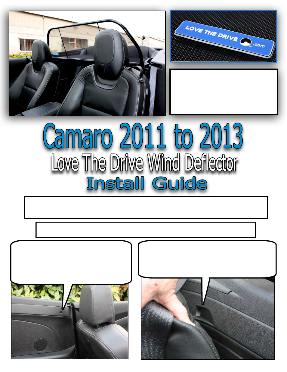 Love The Drive Camaro Wind Deflector 2011 to 2015 2011-2015 User Manual | 2 pages