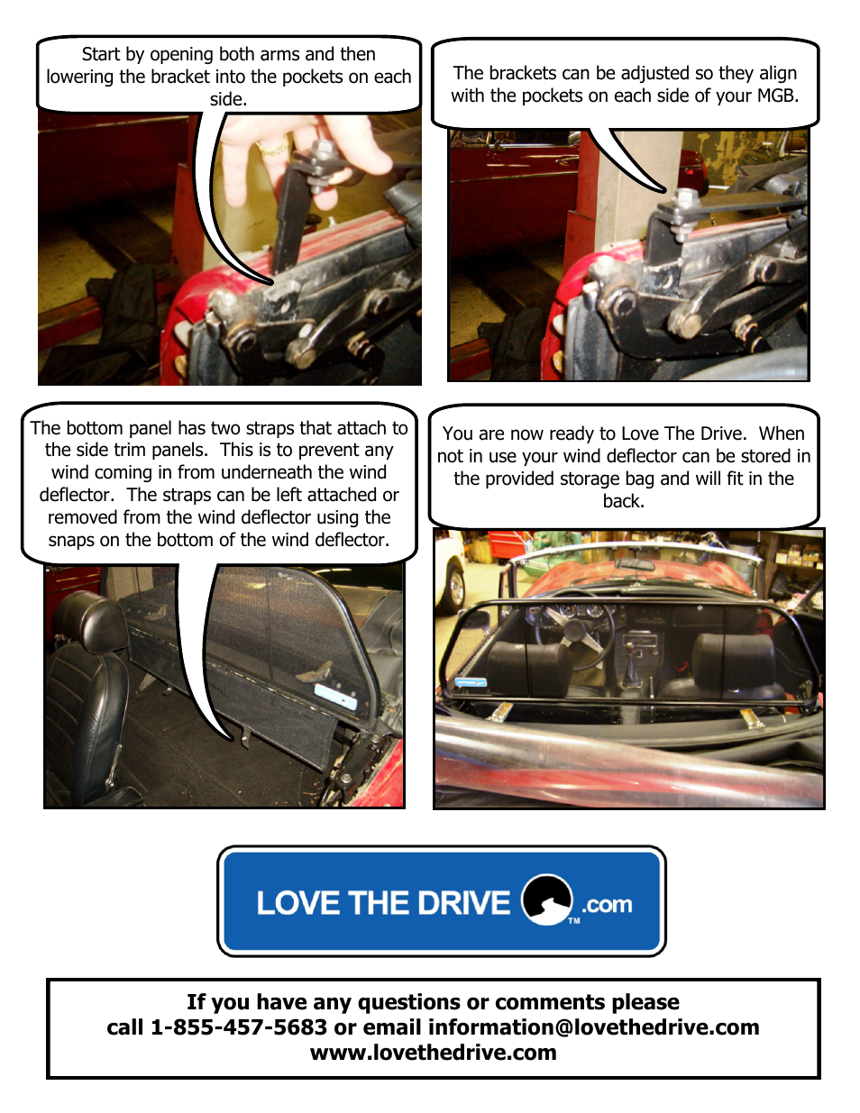 Love The Drive MGB Wind Deflector 1962 to 1980 User Manual | Page 2 / 2