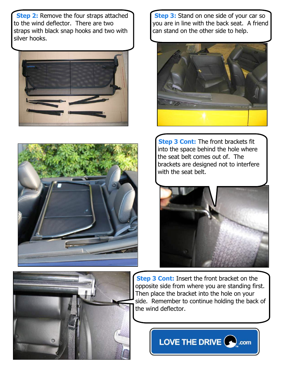 Love The Drive Mustang Wind Deflector 2005 to 2014 User Manual | Page 2 / 4