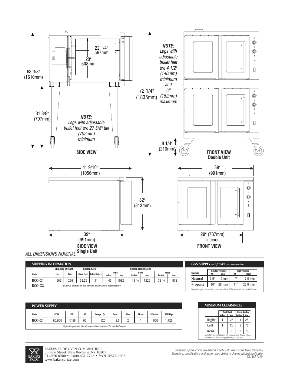 Bakers Pride BCO-G1 User Manual | Page 2 / 2