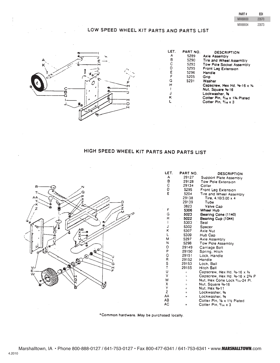 Marshalltown MIX69004 Wheel Kits User Manual | Page 3 / 3