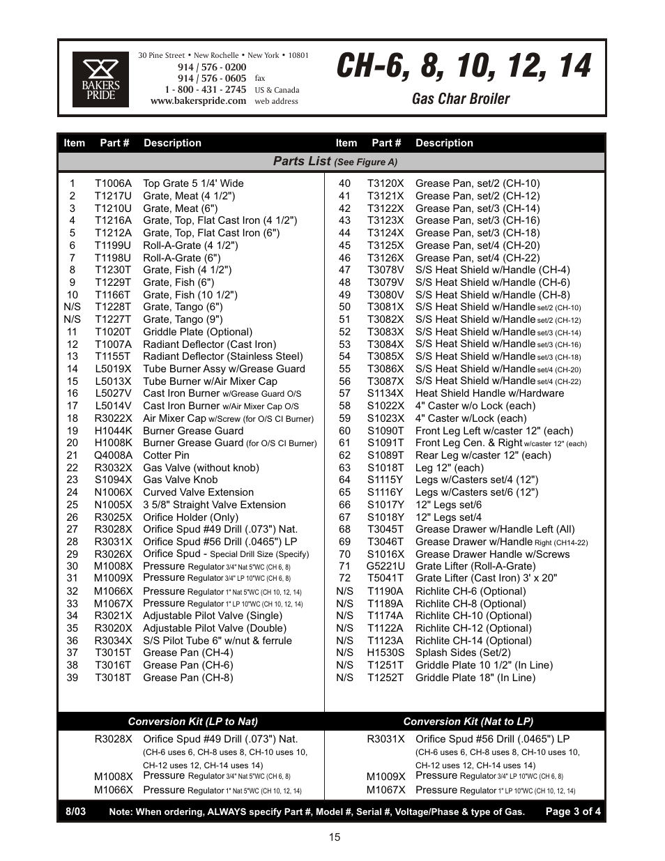 Gas char broiler | Bakers Pride DANTE XX User Manual | Page 15 / 16