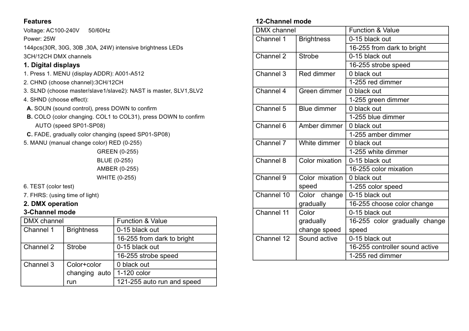 MBT Lighting PARDL56RGBAW User Manual | Page 2 / 2