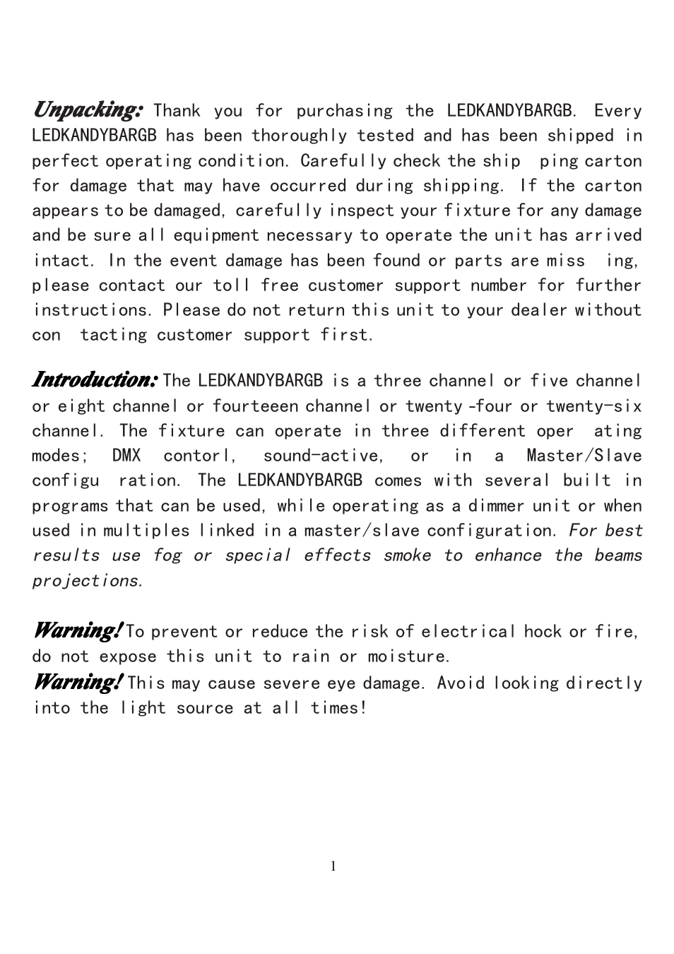 MBT Lighting LEDKANDYBARGB (SRB-7014) User Manual | Page 2 / 7