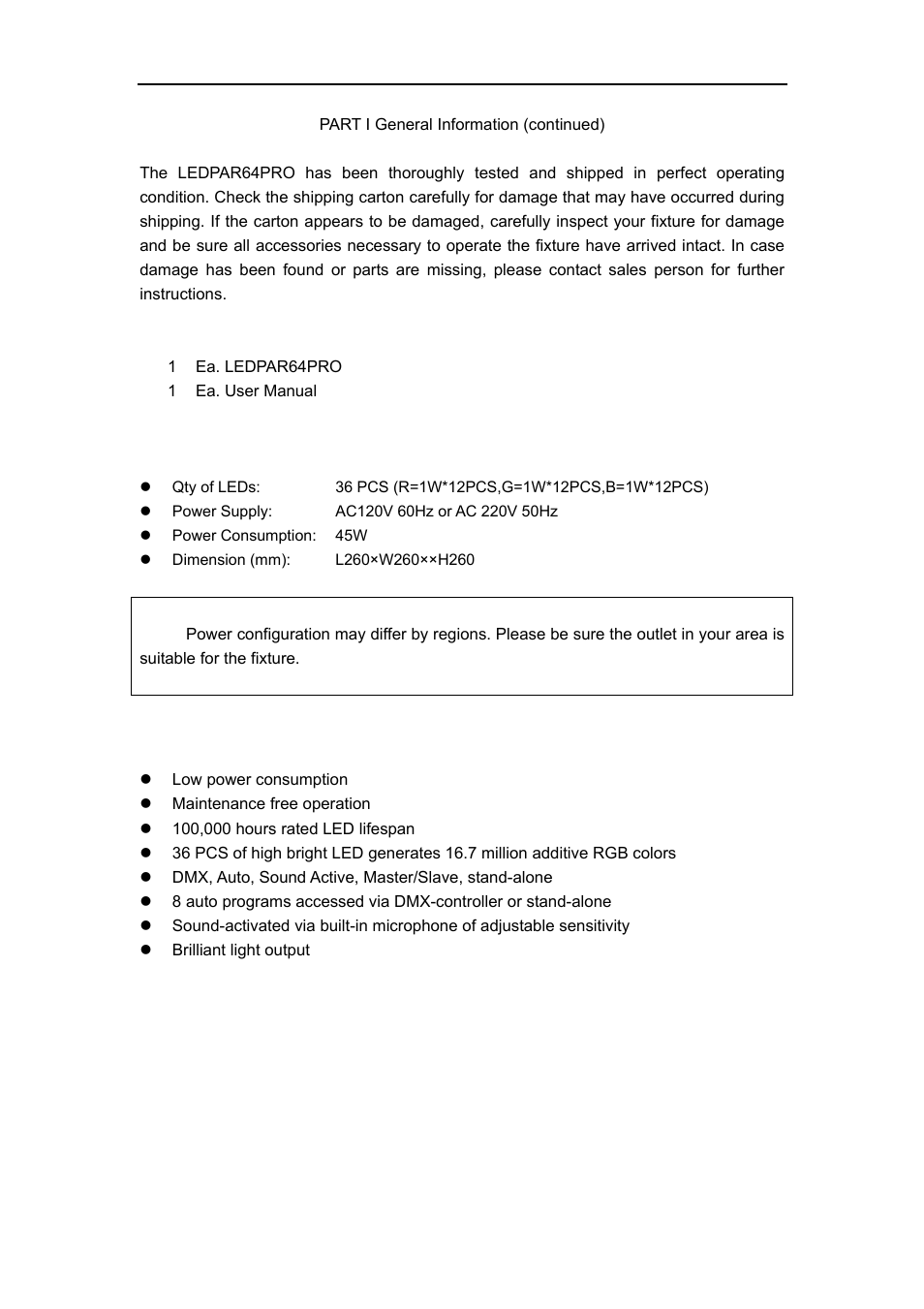 MBT Lighting LEDPAR64PRO (SRL-6057SB) User Manual | Page 4 / 13