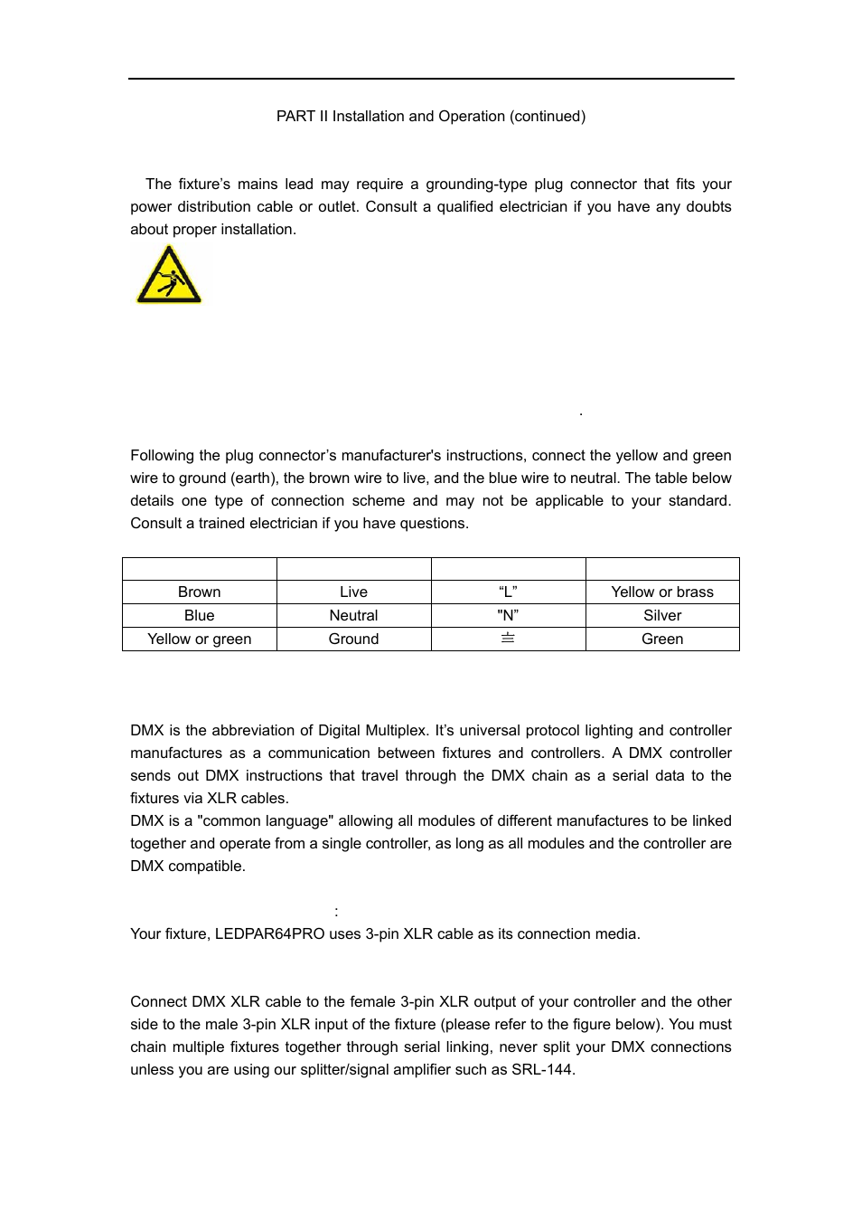 MBT Lighting LEDPAR64PRO (SRL-6057SB) User Manual | Page 6 / 13