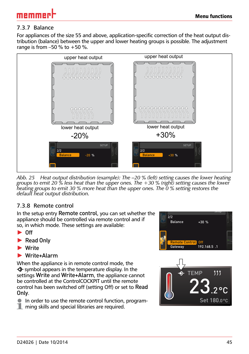 Memmert Universal ovens U plus, Incubators I plus, Sterilisers S plus User Manual | Page 45 / 60