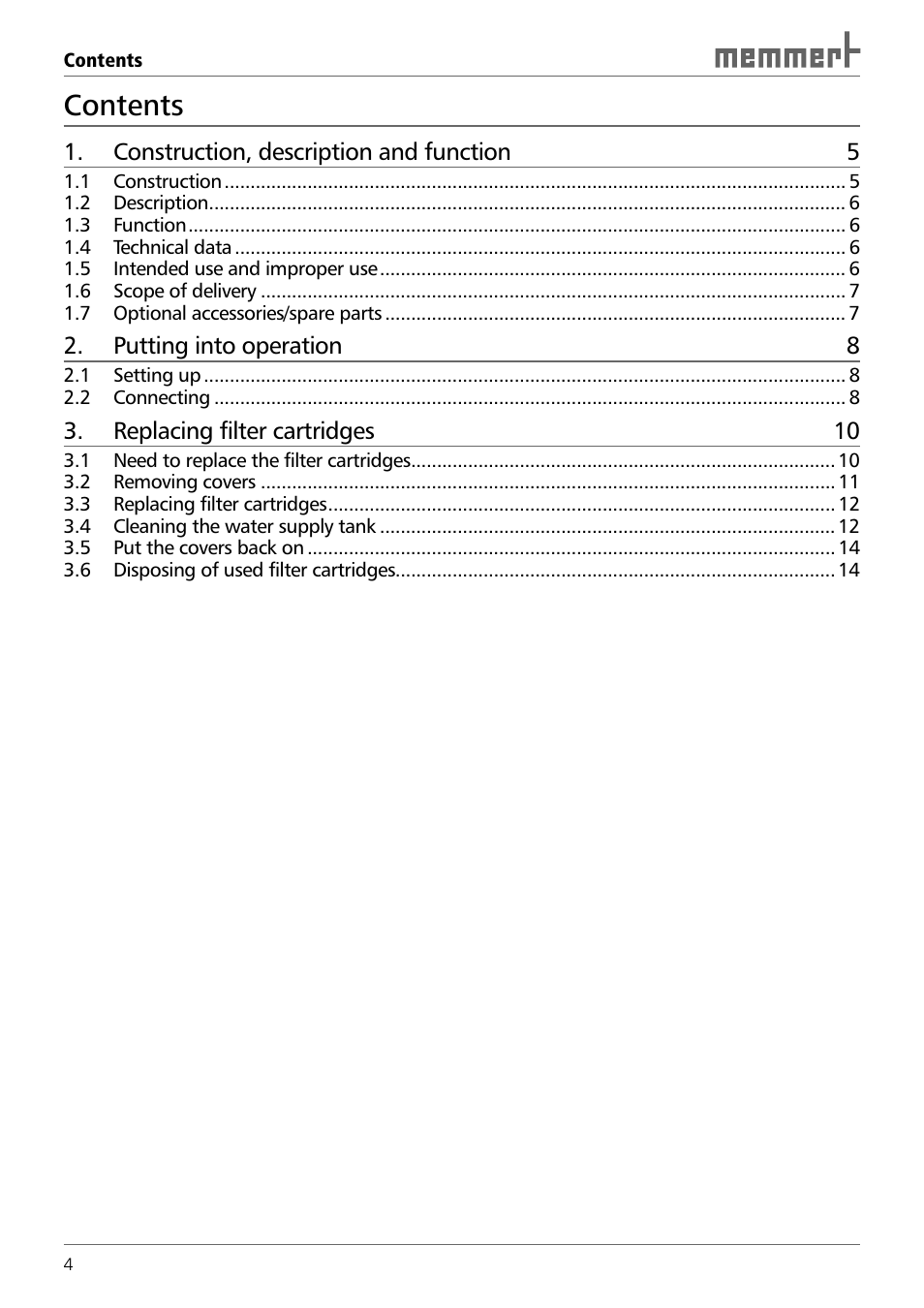 Memmert Central water supply User Manual | Page 4 / 16